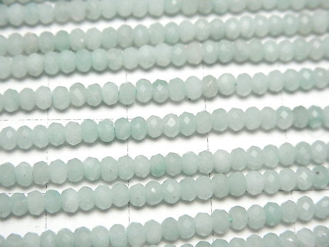 1strand $11.79! High Quality! Amazonite AAA- Faceted Button Rondelle 3x3x2mm 1strand beads (aprx.15inch/37cm)
