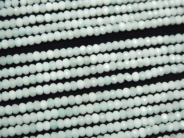 1strand $11.79! High Quality! Amazonite AAA- Faceted Button Rondelle 3x3x2mm 1strand beads (aprx.15inch/37cm)