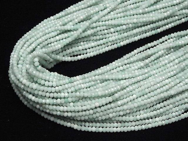 1strand $11.79! High Quality! Amazonite AAA- Faceted Button Rondelle 3x3x2mm 1strand beads (aprx.15inch/37cm)