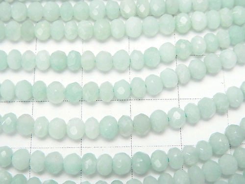 1strand $12.99! High Quality! Amazonite AAA- Faceted Button Rondelle 4x4x3mm 1strand beads (aprx.15inch/37cm)