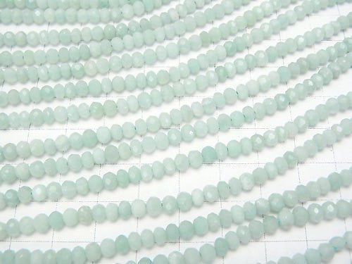 1strand $12.99! High Quality! Amazonite AAA- Faceted Button Rondelle 4x4x3mm 1strand beads (aprx.15inch/37cm)