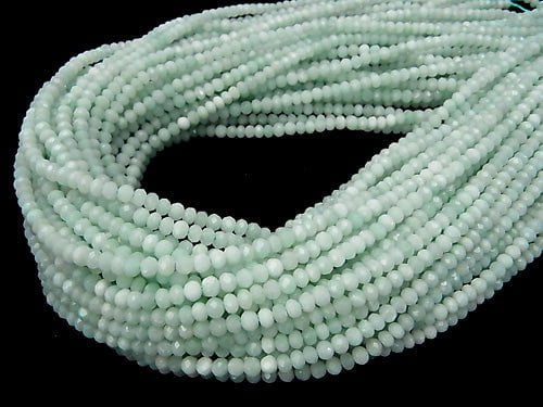 1strand $12.99! High Quality! Amazonite AAA- Faceted Button Rondelle 4x4x3mm 1strand beads (aprx.15inch/37cm)