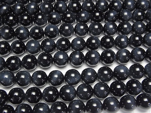 Hochwertige natürliche Farbe Blau Tigerauge AAA Rund 10 mm halb oder 1strang Perlen (ca. 15 Zoll / 36 cm)