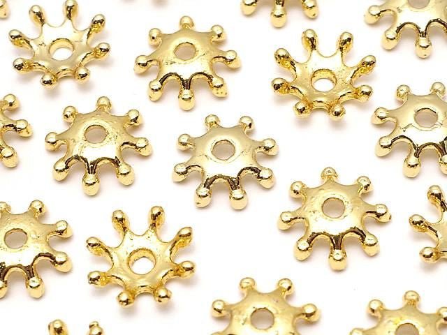 Metal parts bead cap 8x8x2mm gold color 10pcs