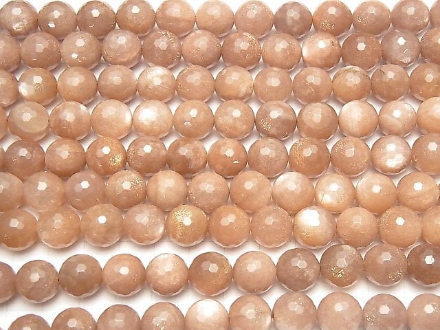 Oranger Mondstein AA++ 128 facettierte Runde 12 mm 1/4 oder 1Strang Perlen (ca. 15 Zoll / 36 cm)