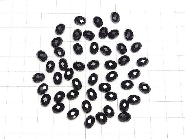 Hochwertig! Schwarzer Spinell AAA ungebohrt facettierter Oval 8 x 6 x 4 mm 5 Stück 8,79 $!