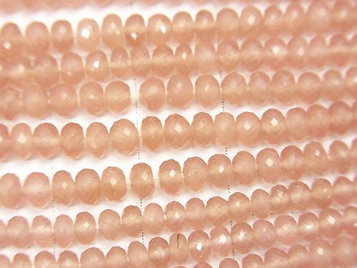 Mikroschnitt Hochwertiger Peru Rhodochrosit AAA Facettierte Knopf Rondelle 1/4 oder 1Strang Perlen (ca. 15 Zoll / 38 cm)