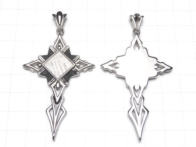Meteorite (Muonionalusta) Cross Pendant 60x40x4mm 1pc