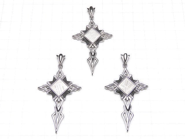 Meteorite (Muonionalusta) Cross Pendant 60x40x4mm 1pc