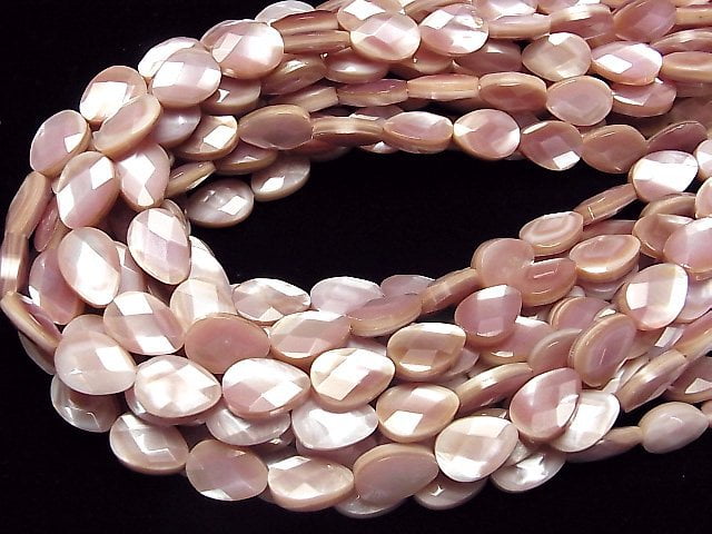 Hochwertige rosa Muschel AAA vertikale Loch facettierte Birnenform 14x10x5mm halbe oder 1 Strang Perlen (ca. 15 Zoll / 37 cm)