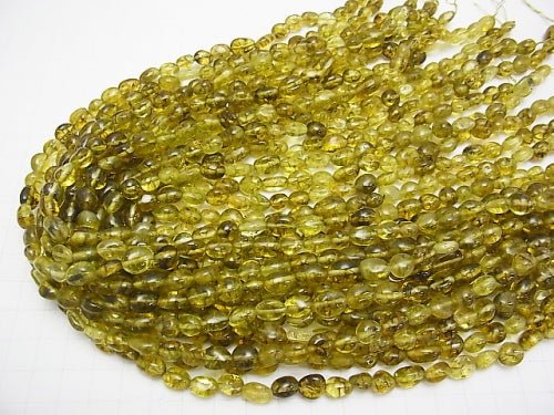 1 Strang 5,79 $! Olivfarbener rissiger Kristall Nugget 1 Strang Perlen (ca. 15 Zoll / 38 cm)