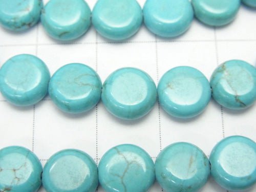1strand $4.79! Magnesite Turquoise Coin 8x8x3mm 1strand beads (aprx.15inch/37cm)