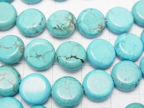 1strand $5.79! Magnesite Turquoise Coin 10x10x5mm 1strand beads (aprx.15inch/37cm)