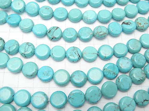 1strand $5.79! Magnesite Turquoise Coin 10x10x5mm 1strand beads (aprx.15inch/37cm)