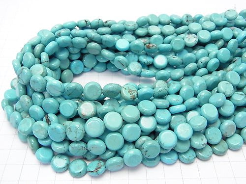 1strand $5.79! Magnesite Turquoise Coin 10x10x5mm 1strand beads (aprx.15inch/37cm)