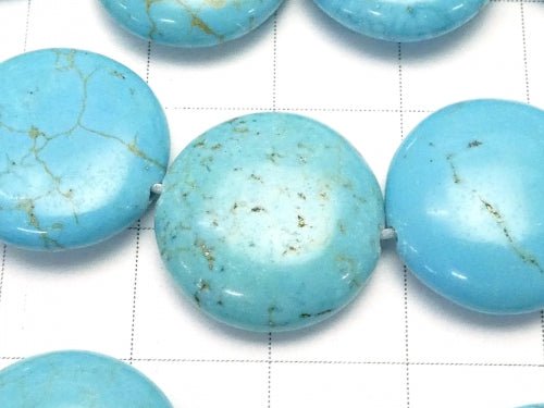1strand $6.79! Magnesite Turquoise Coin 16x16x5mm 1strand beads (aprx.15inch/37cm)