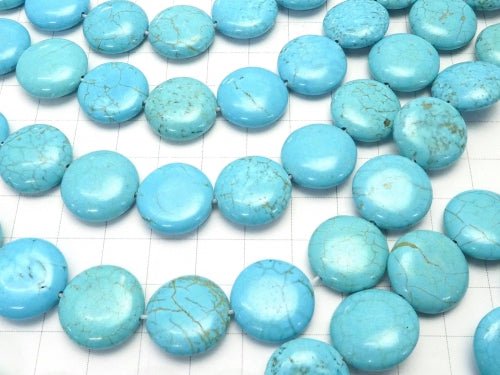 1strand $6.79! Magnesite Turquoise Coin 16x16x5mm 1strand beads (aprx.15inch/37cm)