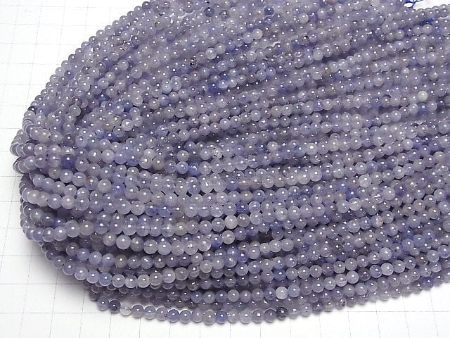 Tansanit AA+ Rund 4mm halb oder 1Strang Perlen (ca. 15Zoll/37cm)