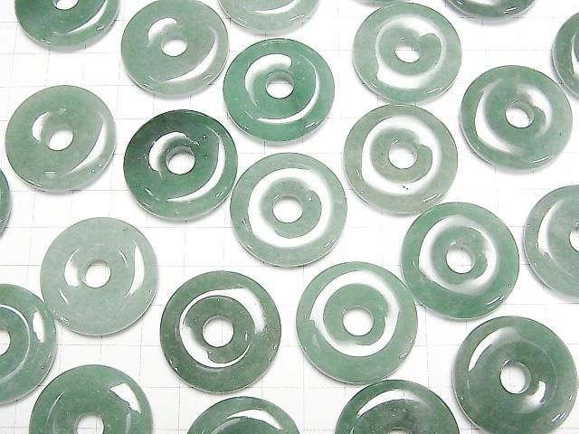 Grüner Aventurin Münze (Donut) 30x30mm 2 Stk