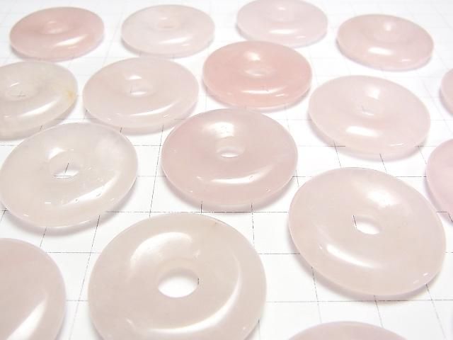 Rosenquarz AA++ Münze (Donut) 30x30mm 2 Stk