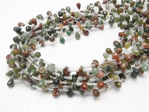 1strand $9.79! Indian agate Faceted Drop 9 x 6 x 6 mm 1 strand beads (aprx.15 inch / 38 cm)