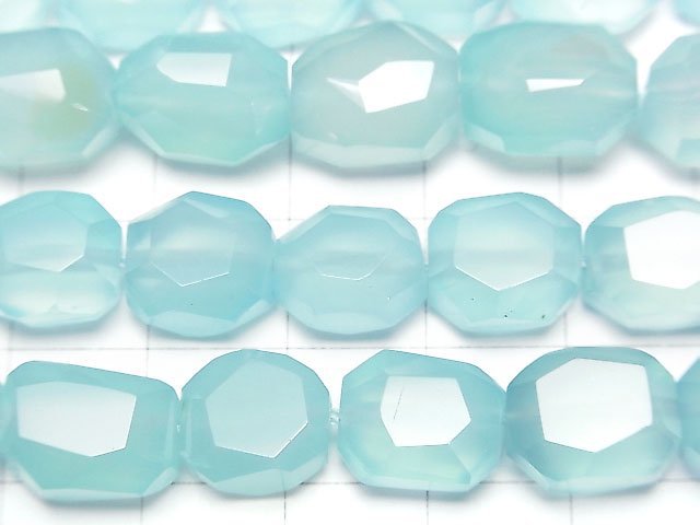 Meeresblau Chalcedon AAA- facettierte Nugget halb oder 1 Strang Perlen (ca. 15 Zoll / 37 cm)