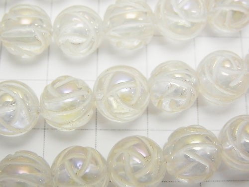 Aqua Crystal Round Rose Cut 10mm half or 1strand beads (aprx.15inch/36cm)