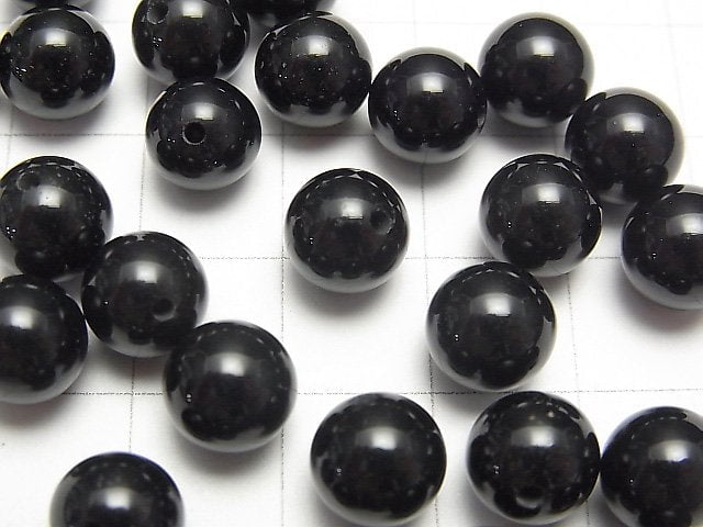 Onyx AAA halb durchbohrtes Loch Runde 4 mm, 6 mm, 8 mm, 10 mm 10 Stück