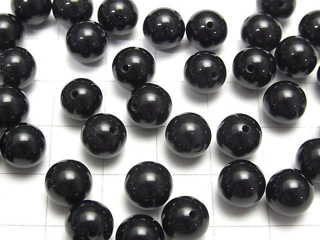 Onyx AAA halb durchbohrtes Loch Runde 4 mm, 6 mm, 8 mm, 10 mm 10 Stück