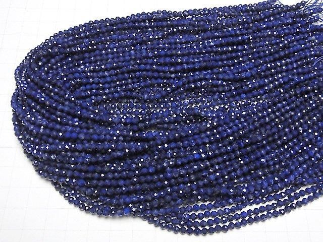 Hochwertig! Lapislazuli AAA facettierte Runde 3 mm halb oder 1 Strang Perlen (ca. 15 Zoll / 37 cm)