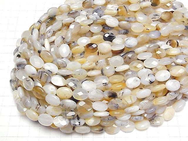 Montana Moosachat AA++ Facettierte Oval 14x10x5mm halb oder 1 Strang Perlen (ca. 14 Zoll/35 cm)