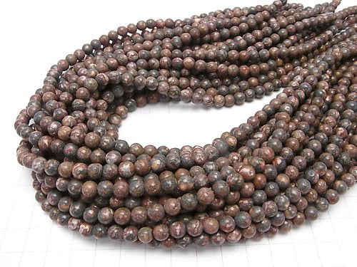 Leopardenhaut-Jaspis Runde 6 mm 1 Strang Perlen (ca. 15 Zoll / 38 cm)