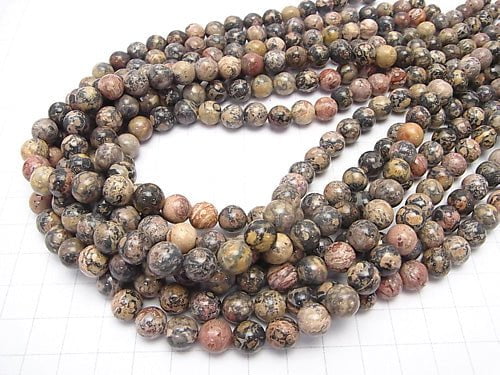 1strand $6.79! Leopard skin Jasper Round 8mm 1strand (aprx.15inch / 38cm)