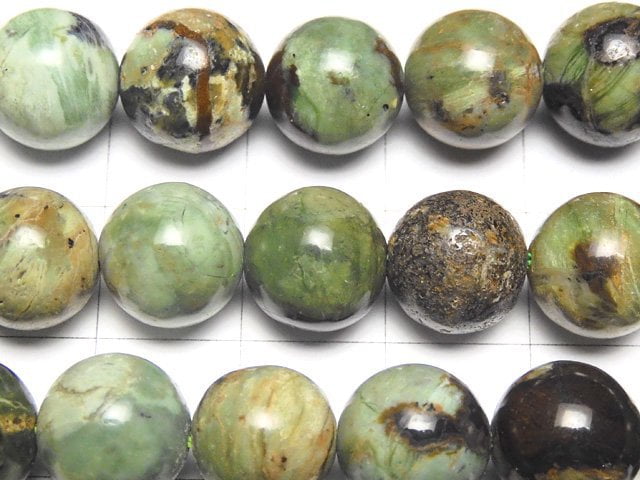 Grüner Opal Rund 10mm halb oder 1Strang Perlen (ca. 14 Zoll / 35 cm)