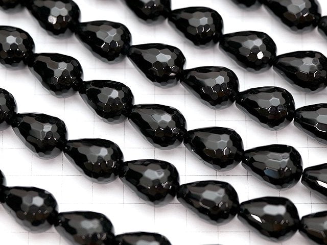 Onyx Vertical Hole Faceted Drop 20x15x15 1/4 or 1strand beads (aprx.15inch/36cm)
