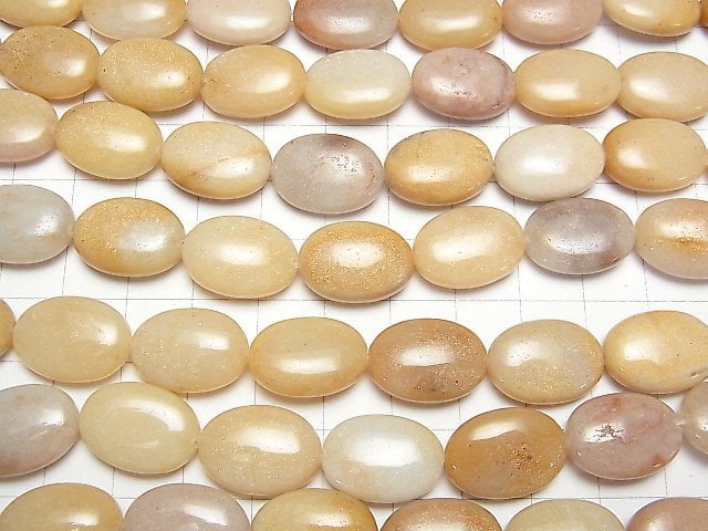 Gemischte Farb-Aventurin Oval 18x13x6mm halb oder 1Strang Perlen (ca. 15 Zoll / 38 cm)
