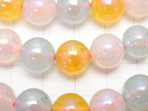 1strand $9.79! Flash, Multi Color Chalcedony Round 10mm 1strand beads (aprx.15inch / 36cm)