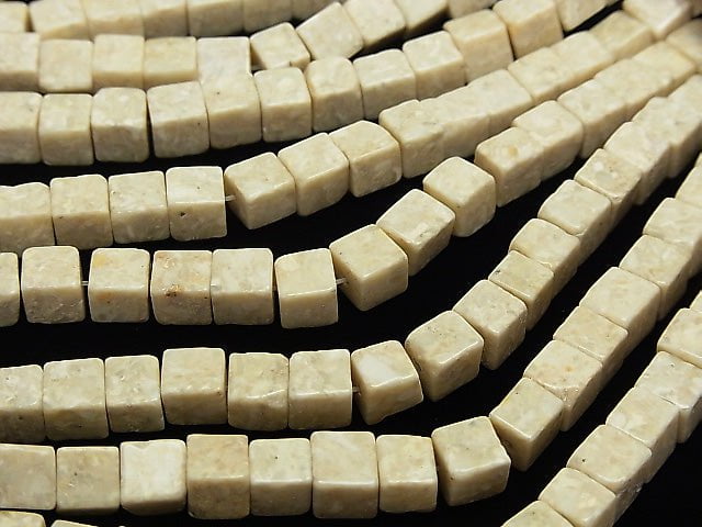 Riverstone Cube 6x6x6mm 1strand beads (aprx.15inch/38cm)