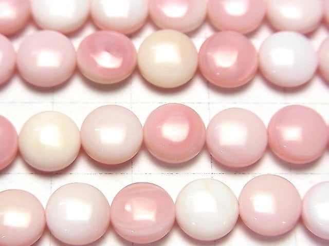 Queen Conch Shell AAA Coin 8x8x4mm 1/4 or 1strand beads (aprx.15inch / 38cm)