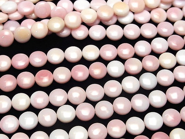 Queen Conch Shell AAA Coin 8x8x4mm 1/4 or 1strand beads (aprx.15inch / 38cm)