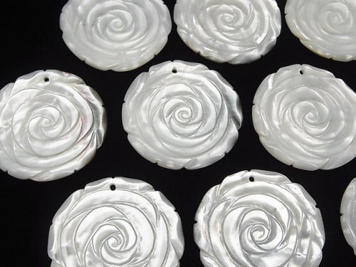 Hochwertiges Weißes Muschel AAA Rose 40mm 1 Stück 4,79 $
