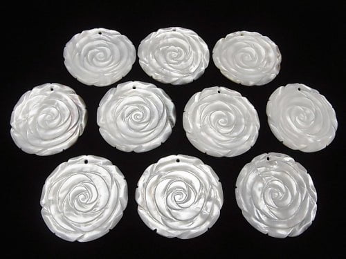 Hochwertiges Weißes Muschel AAA Rose 40mm 1 Stück 4,79 $