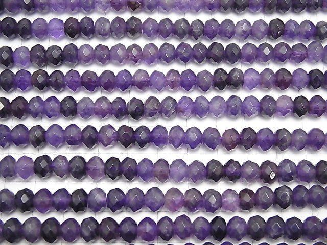 Amethyst AA Faceted Button Rondelle 8x8x5mm half or 1strand beads (aprx.15inch/38cm)