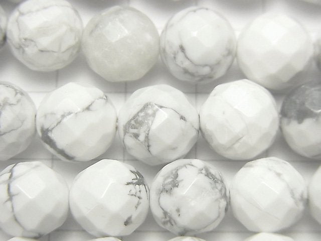 1strand $9.79! Howlite Magnesite 64Faceted Round 10mm 1strand beads (aprx.15inch/38cm)