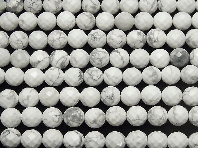 1strand $9.79! Howlite Magnesite 64Faceted Round 10mm 1strand beads (aprx.15inch/38cm)