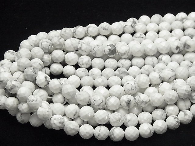 1strand $9.79! Howlite Magnesite 64Faceted Round 10mm 1strand beads (aprx.15inch/38cm)