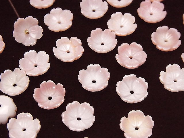 Königin Conch Muschel AA++ 3D Blume 10x10mm Mittelbohrung 3Stück