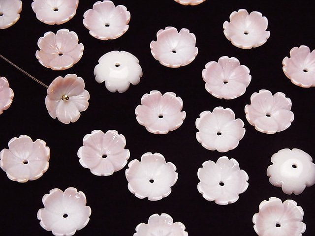 Königin Conch Muschel AAA-AAA- 3D Blume 12x12x1,5mm Mittelbohrung 3Stück