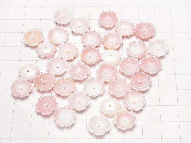 Königin Conch Muschel AAA-AAA- 3D Blume 12x12x1,5mm Mittelbohrung 3Stück