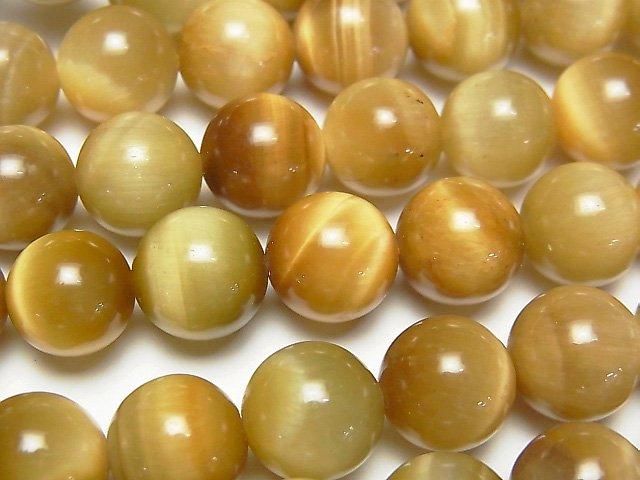 Goldenes Tigerauge AA++ Runde 10mm 1Strang Perlen (ca. 15 Zoll / 36 cm)